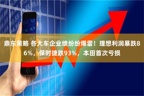 鼎东策略 各大车企业绩纷纷爆雷！理想利润暴跌86%，保时捷跌93%，本田首次亏损