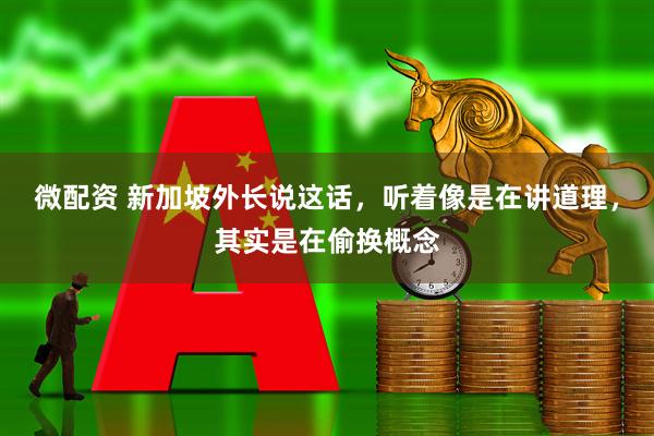 微配资 新加坡外长说这话，听着像是在讲道理，其实是在偷换概念